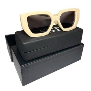 NEW Chunky Thick Square Frame Ivory Shades of Taylor Sunglasses